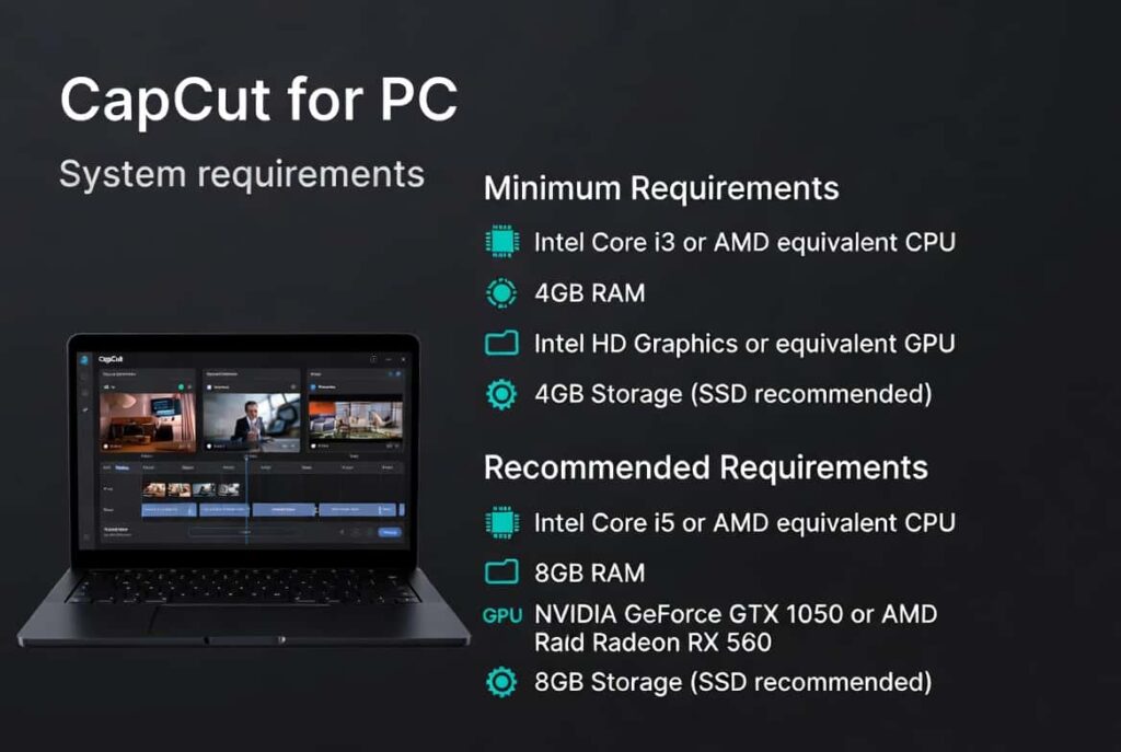 CapCut for PC Minimum and Recommende (1)