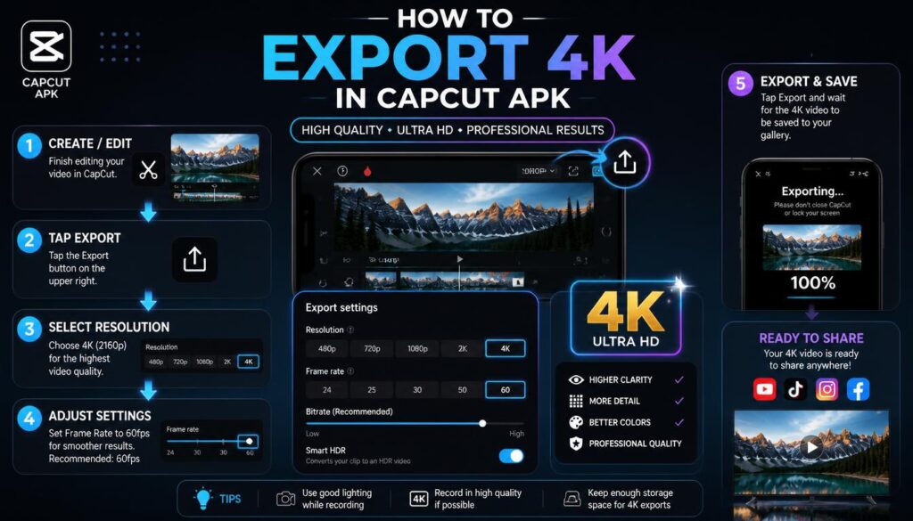 How to Export 4K in CapCut APK